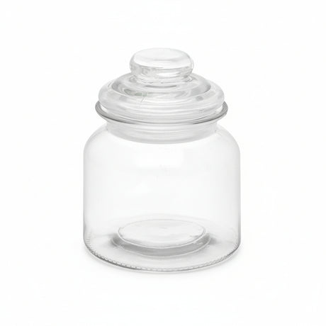 Round Smooth Glass Jar With Lid 600ml