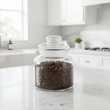 Round Smooth Glass Jar With Lid 600ml