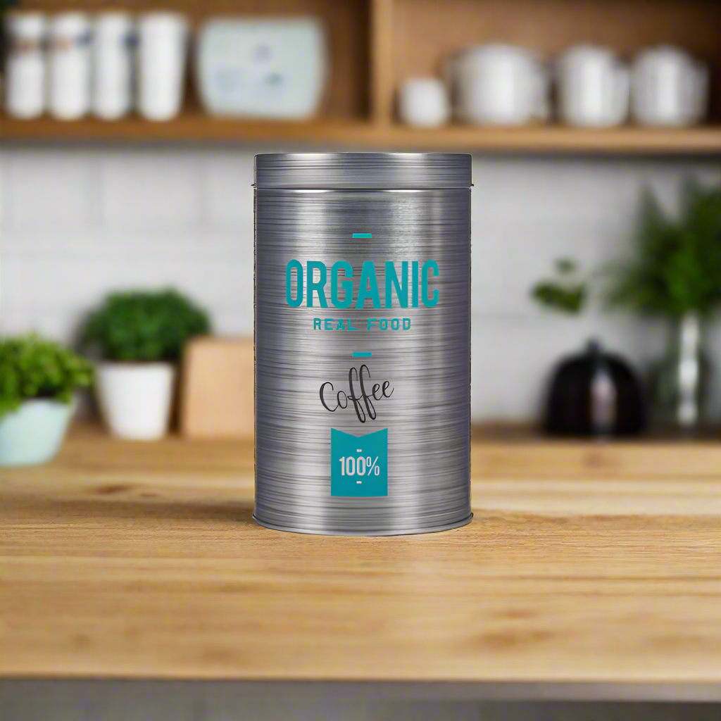 Round Tin Coffee Organic Can