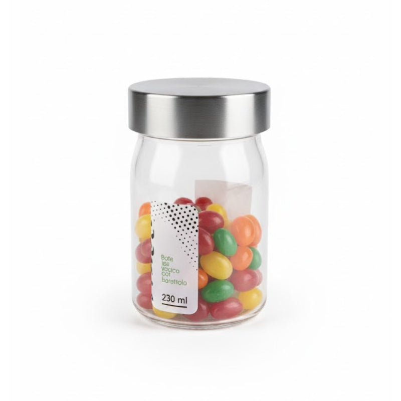 Round Transparent Glass Jar Lid 230ml