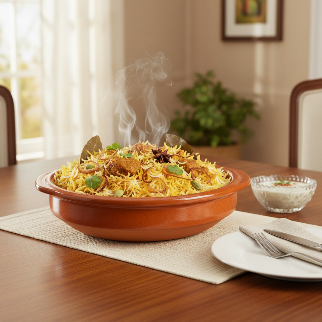 Extra Large Round Refractory Clay Cooking & Serving Pot 42cm