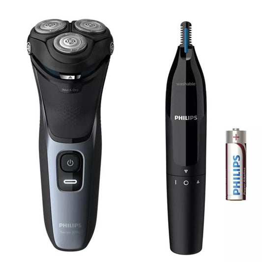 Phillips Wet or Dry Electric Shaver, Series 3000, With Nose Trimmer