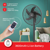 Sanford 16-Inch Rechargeable Stand Fan