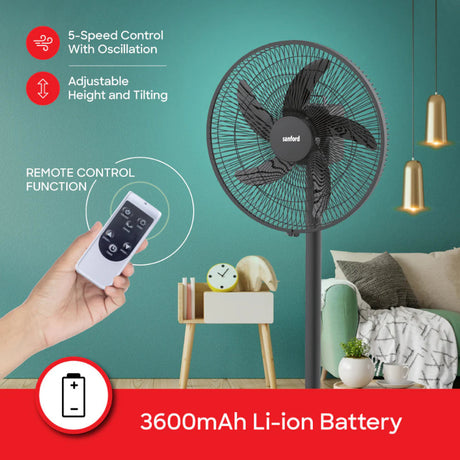 Sanford 16-Inch Rechargeable Stand Fan