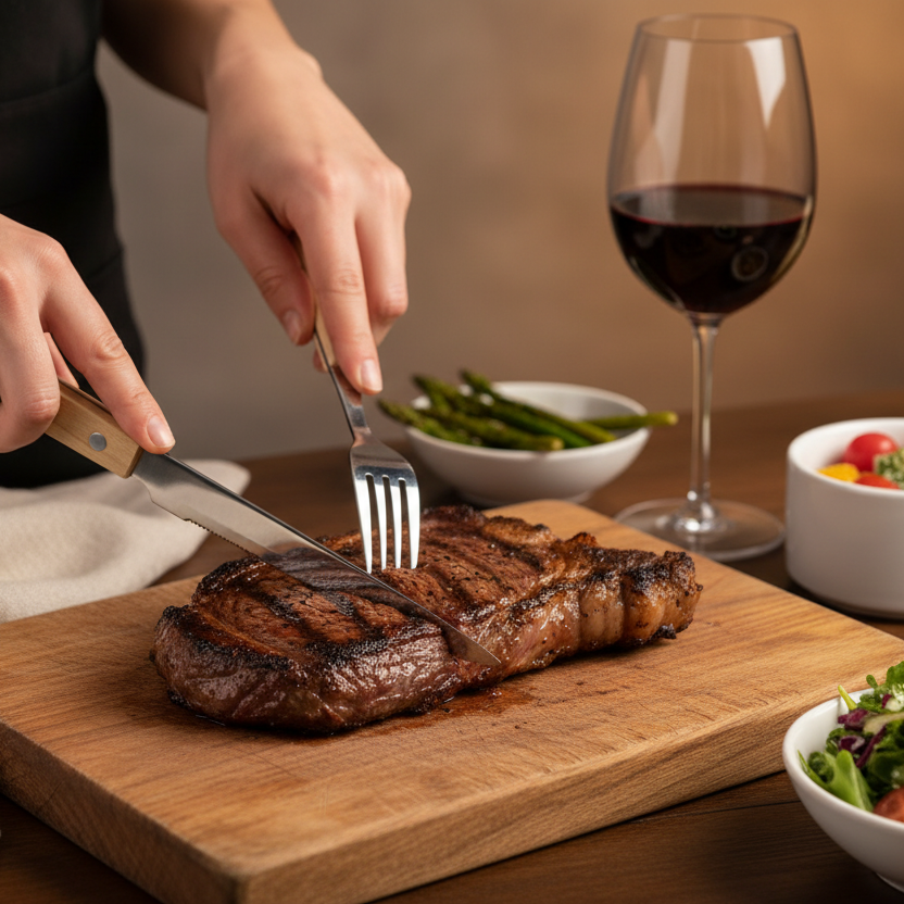 Steak Knife and Fork Set 12 Pcs
