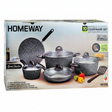 Homeway Marble Coated Non-Stick Cookware Set 10 Pcs