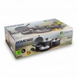 Homeway Marble Coated Non-Stick Cookware Set 10 Pcs