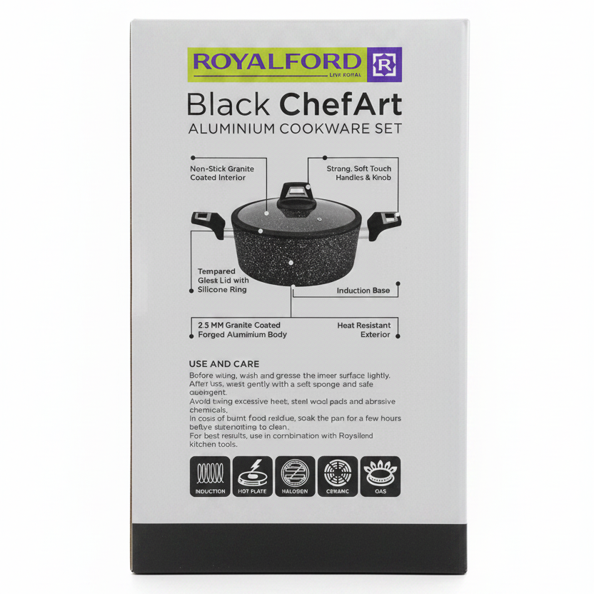 Royalford Chef Art Aluminum Cookware Set 7 Pcs