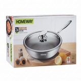 Homeway Wok Pan Honey Comb 26cm With Lid