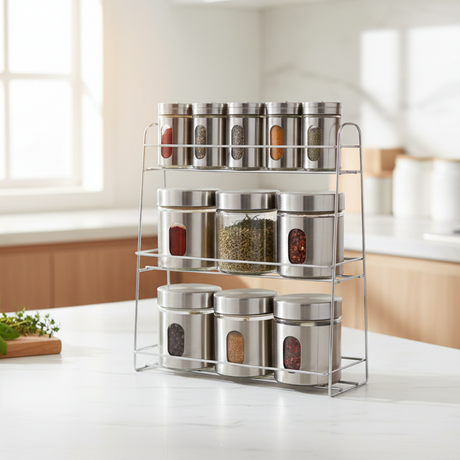 Seasoning Spice Bottle Set with Stand 12pcs