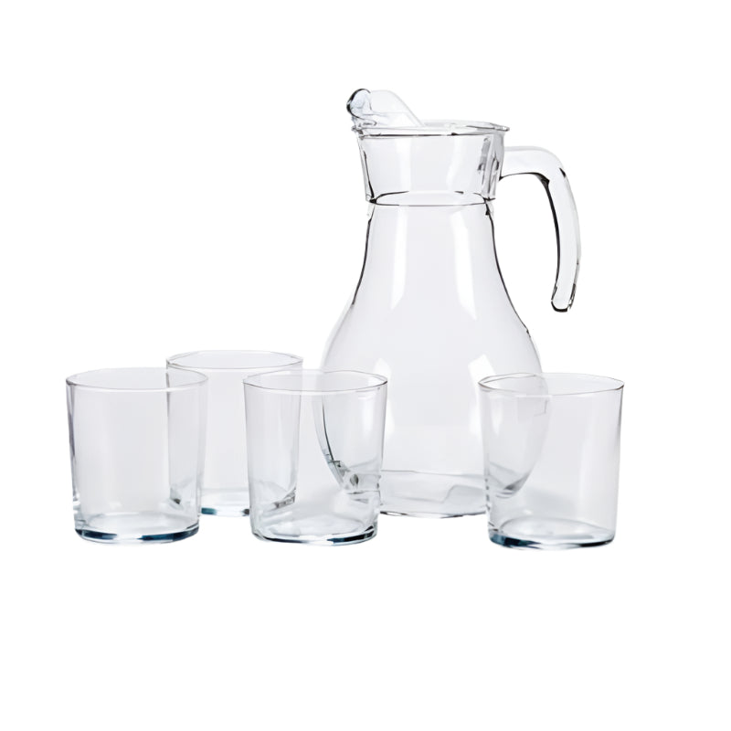 Serving Jug 1.8L With Water Glass 400ml (Set of 4)