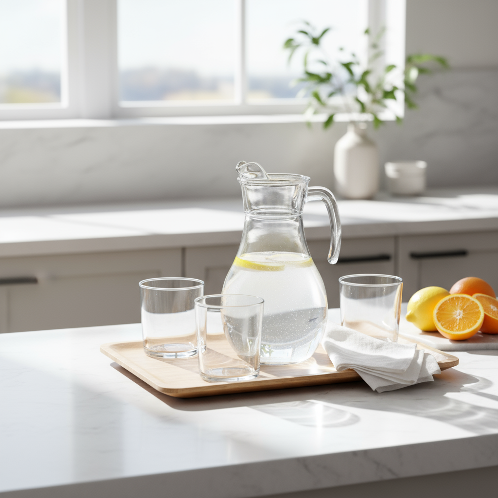 Serving Jug 1.8L With Water Glass 400ml (Set of 4)