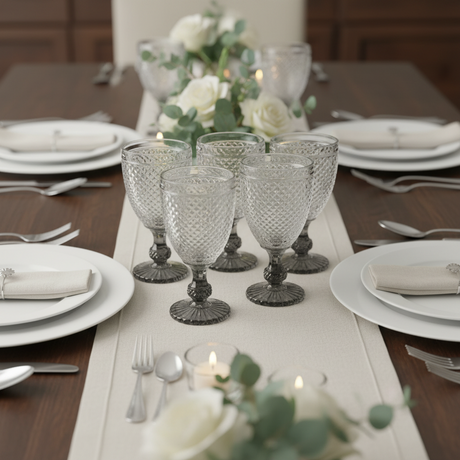 Serving Water Glass Diamond Anthracite Base 256ml (Set of 6pcs)