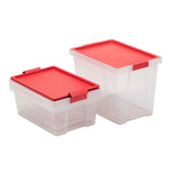 Set 3 Storage Box New 2x7L+1x15L Red