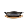 Small Oval Cast Iron Pan With Bamboo Tray