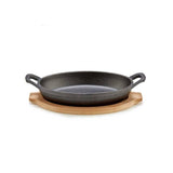 Small Oval Cast Iron Pan With Bamboo Tray