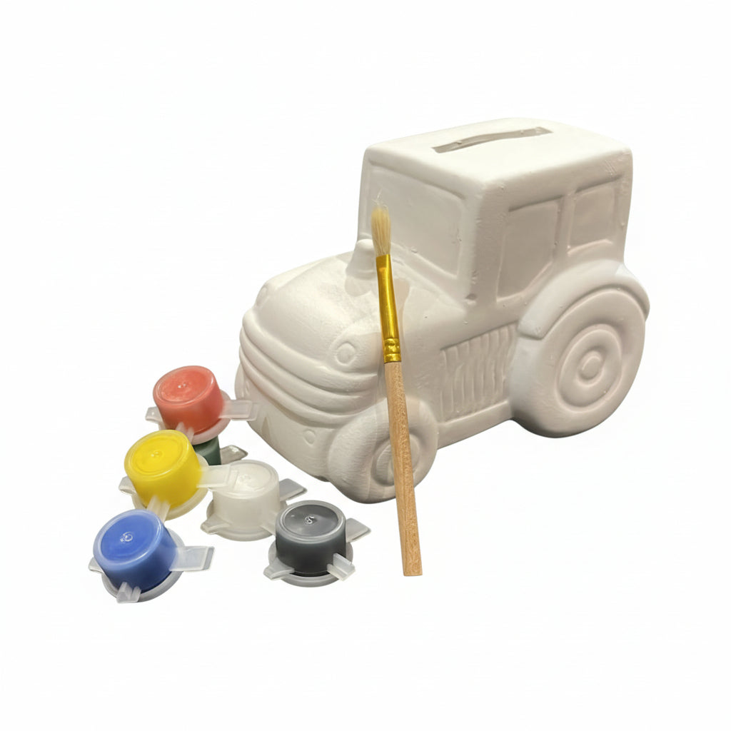 Small Painting Money Box Farm Tractor
