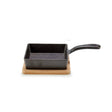 Small Square Cast Iron Pan W/Bamboo Tray