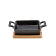 Small Square Cast Iron Pan With Bamboo Tray