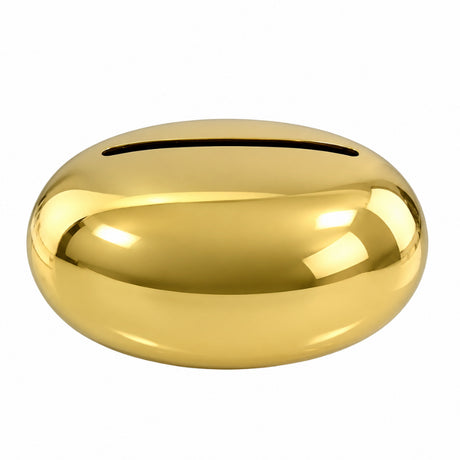 Smooth Metallic Tissue Box Gold