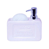 Soap Dispenser With Loofah Sponge White