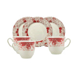 Splatters Pink Cup Saucer Set 12pcs