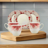 Splatters Pink Cup Saucer Set 12pcs