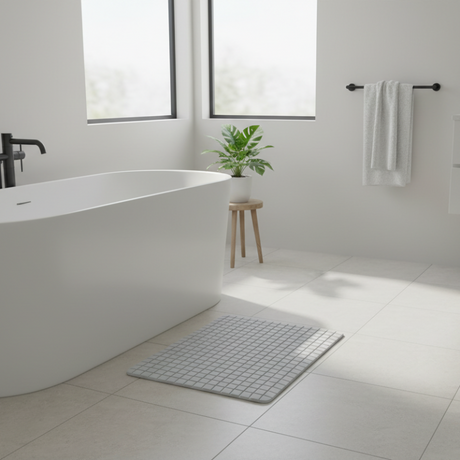 Square Anti-Slip Bath Mat Grey 50x50