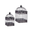 Square Black Metal Cages Set of 2