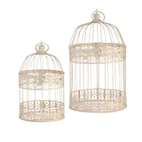 Square Cream Metal Cages Set of 2