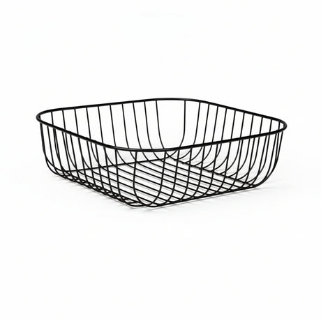Square Fruit Bowl in Black Metal