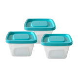 Square Lunch Boxes Plastic 1.35L (Set of 3)
