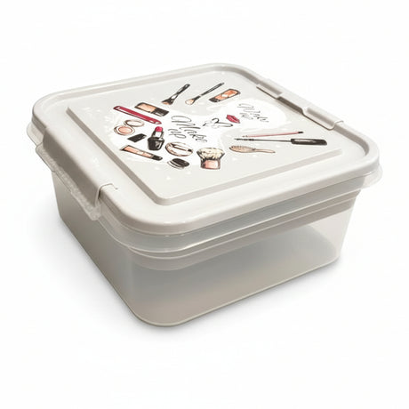 Square Make Up Box With Lock Plastic