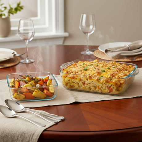 Borcam Square Dish Set of 2pcs 1040ml & 1950ml