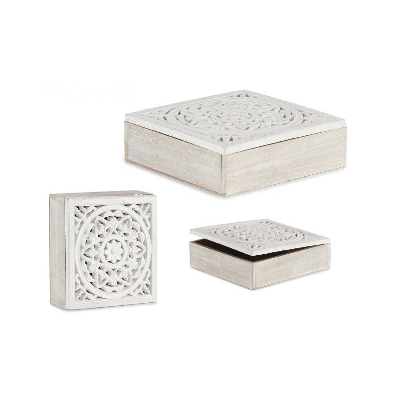 Square White Wooden Box