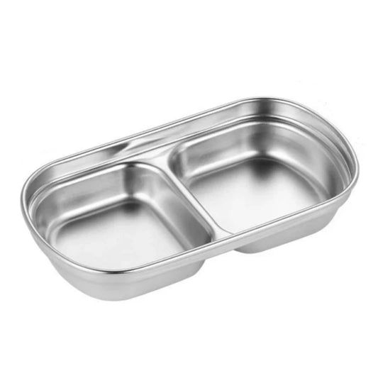 2-Division Stainless Steel Dip Bowl Silver