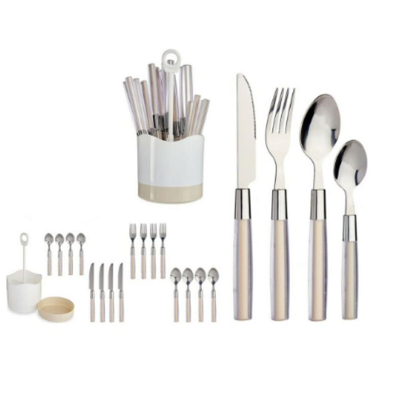 Stainless Steel Cutlery Set 16pcs Cream