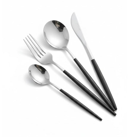 Stainless Steel Cutlery Set 8pcs Black & White
