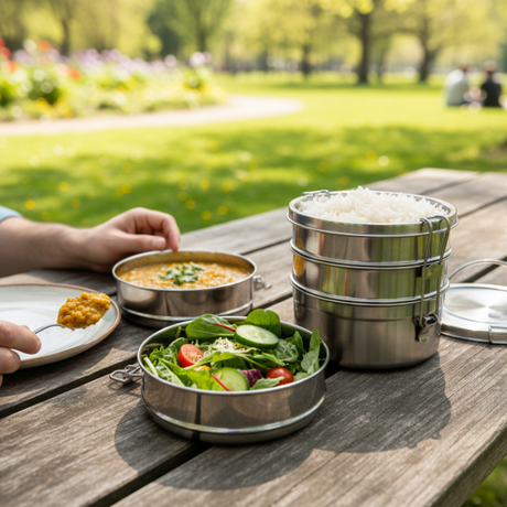 Stainless Steel Lunch Box 2300ml Silver