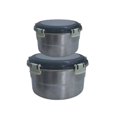 Stainless Steel Storage Food Box Set of 2pcs
