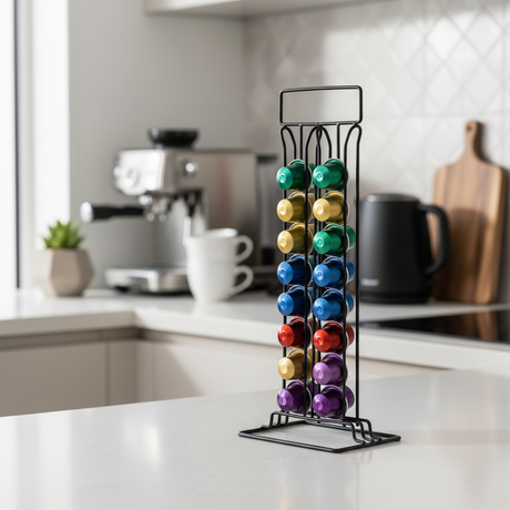 Steel Coffee Capsule Holder 36 Capsules Black Small