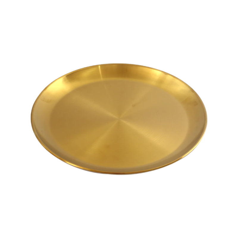Steel Dinner Serving Plate Gold 22cm
