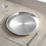 Steel Dinner Serving Plate Silver 22cm