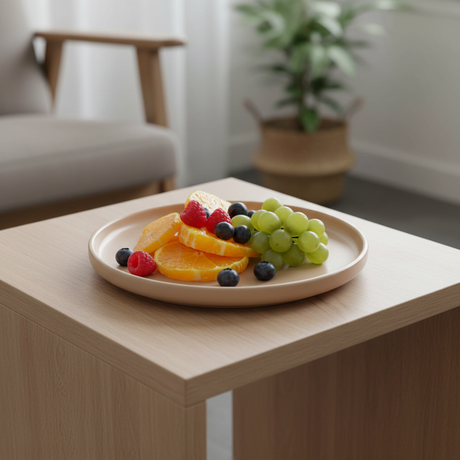 Stoneware Dessert Serving Plate Beige 20cm