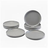 Stoneware Dessert Serving Plate Dark Grey 19cm (Set of 6)