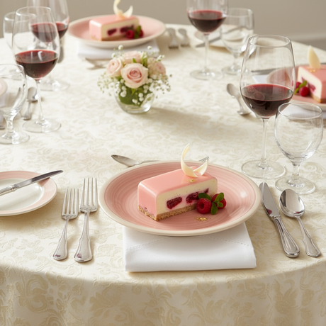 Stoneware Dessert Serving Plate Pink 19cm