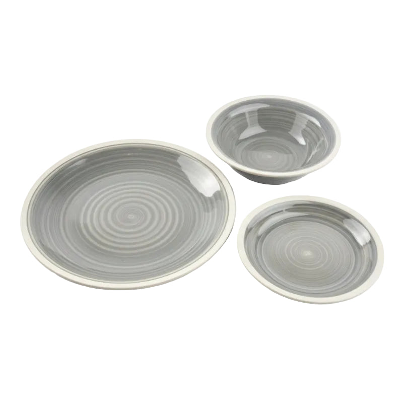 Stoneware Dinner Set 18pcs Grey