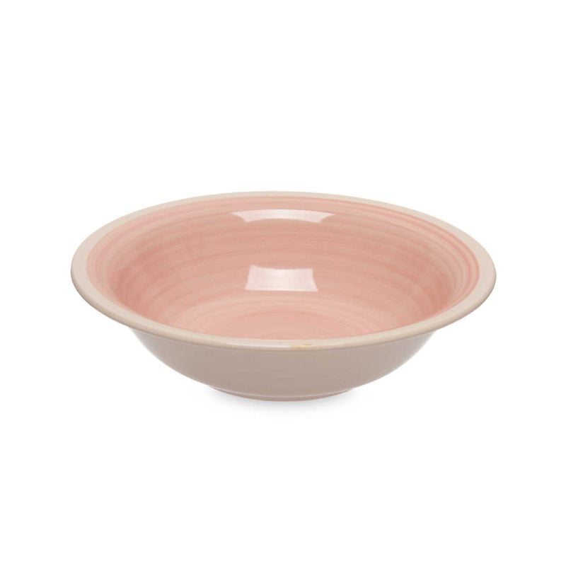 Stoneware Serving Soup Bowl Pink 21cm