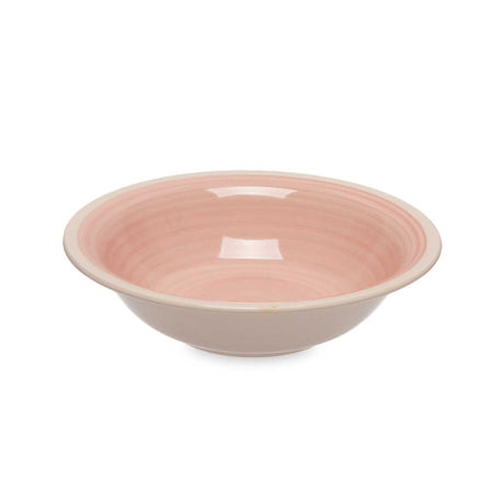 Stoneware Serving Soup Bowl Pink 21cm