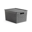 Storage Basket 20L With Lid Set Bohol Anthracite Grey